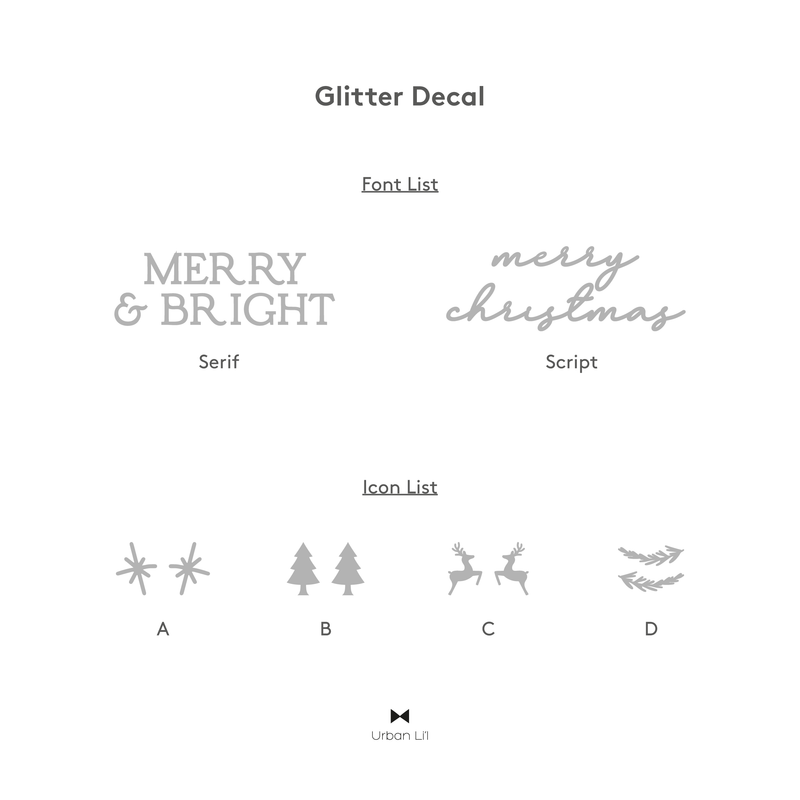 Christmas Greetings Glitter Removable Decal