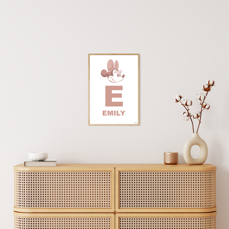 Watercolour Minnie Custom Name Poster