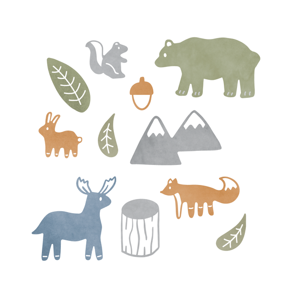 Woodland Animals Fabric Decal