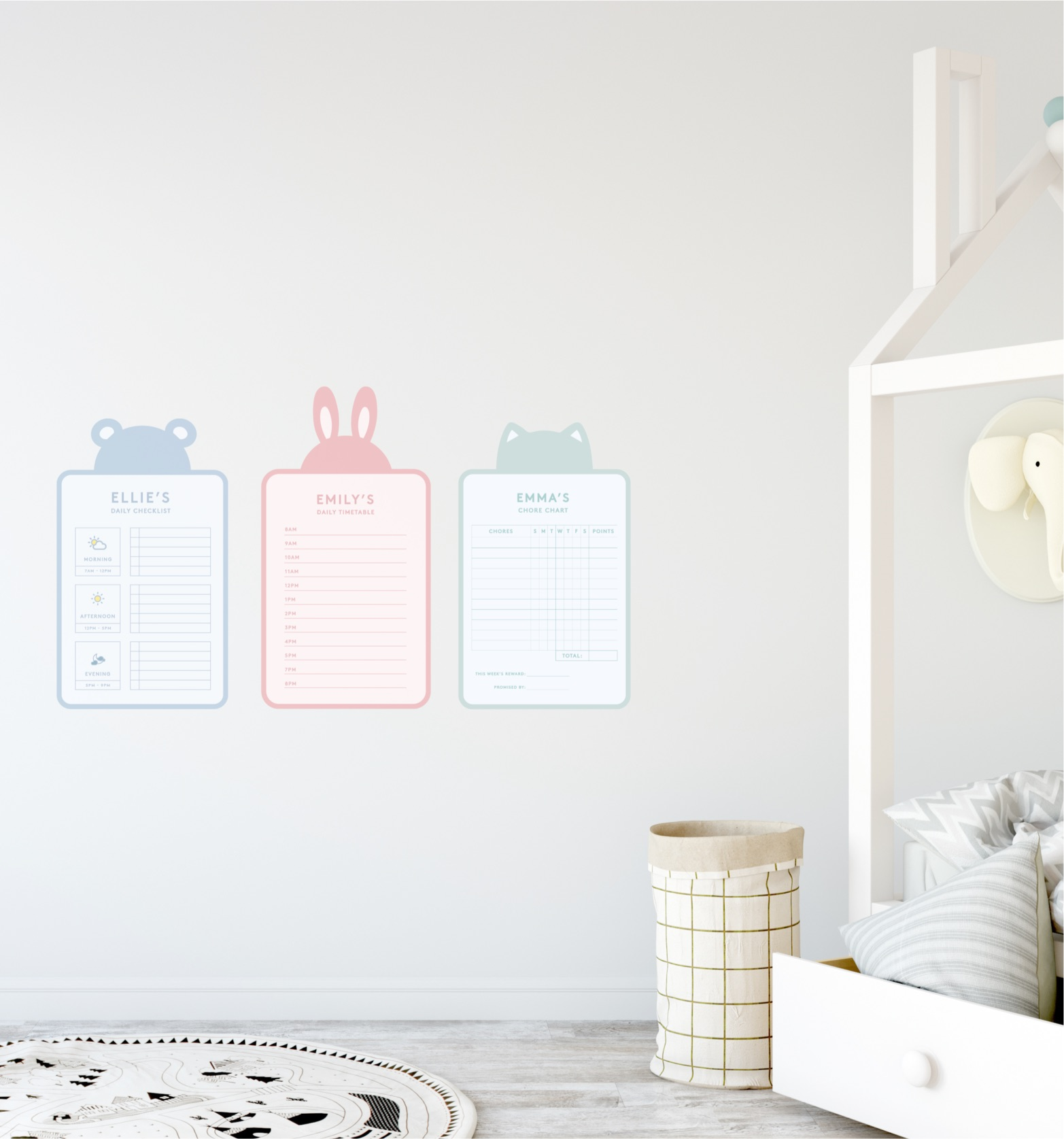 Animal Kids Planner Dry Erase Sticker