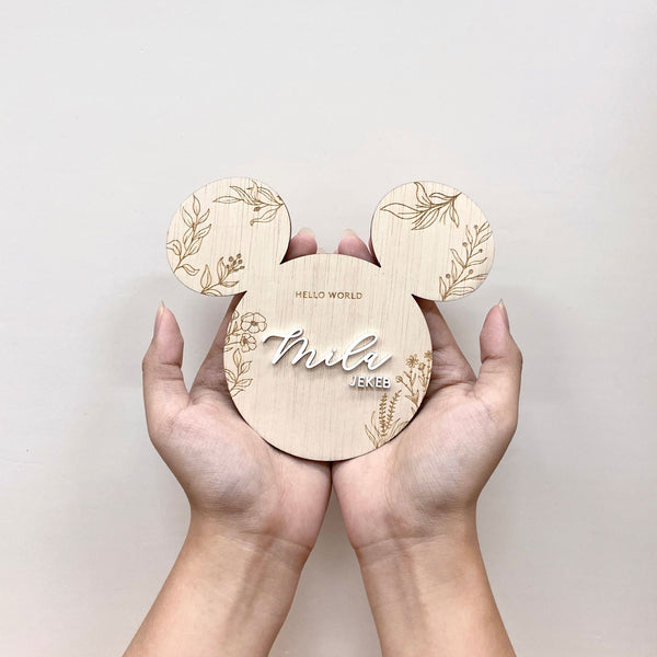 Mickey Floral Engraved Pop-up Nursery Round