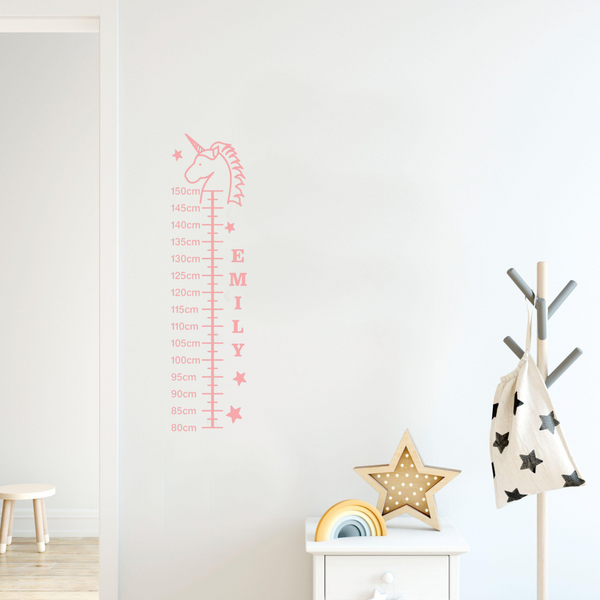 Unicorn Height Chart Wall Decal