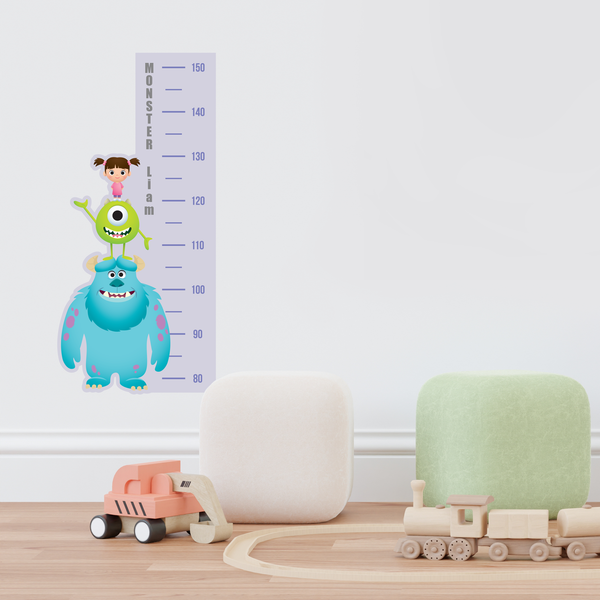 Monsters Inc Li'l Monster Height Chart Fabric Decal